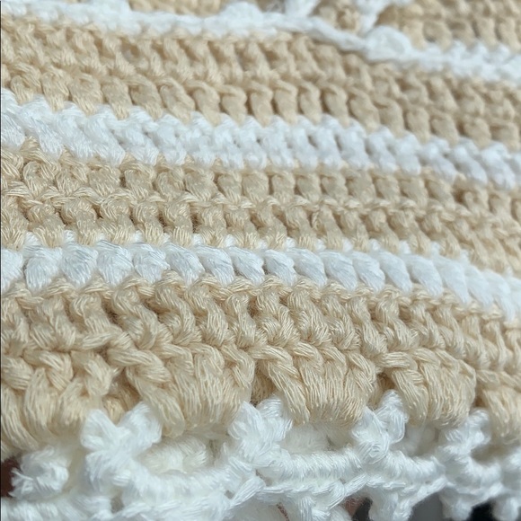 Fashion Nova Striped crochet CROPPED Top M/L - Picture 6 of 7